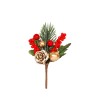 Pick con Bacche Rosse, Oro e Pigna Altezza cm.12
