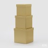Scatola Regalo Cubo con Glitter in Set da 3 Pezzi colore Oro  EDG