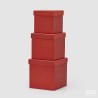Cube Gift Box with Glitter in Set of 3 Pieces available in Gold and Red EDG