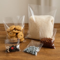 Bolsas transparentes de polietileno en envases de 1 kg, ideales para envases rápidos y brillantes de productos alimenticios