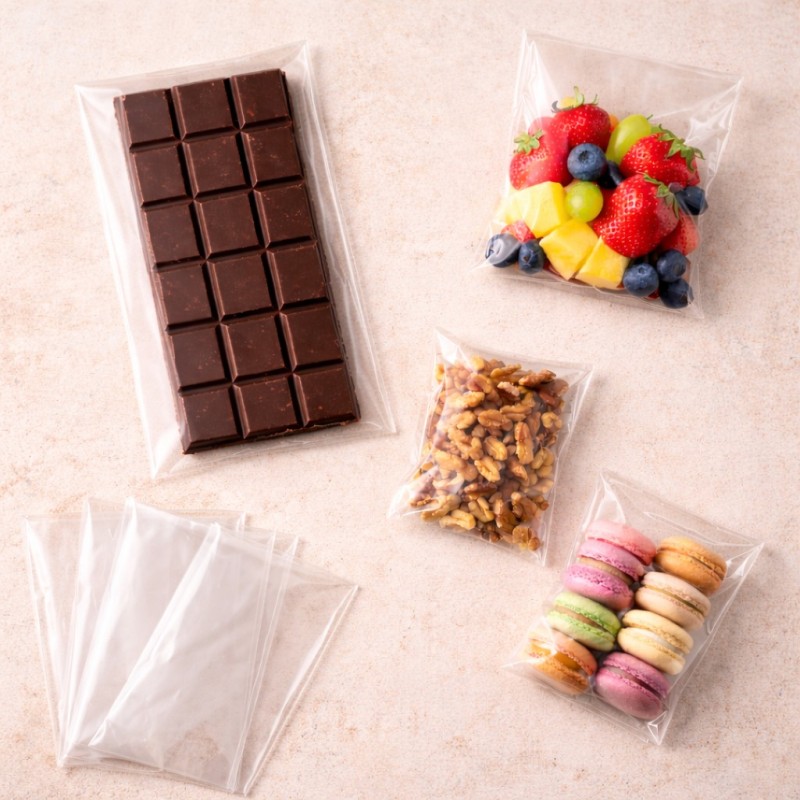 100 Sacchetti Trasparenti Cellophane in Varie Misure, Ideale per prodotti alimentari, articoli da regalo e oggettistica