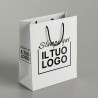 Shopper Premium Verticale in Carta Bianca Plastificata Opaca con Stampa Personalizzata Nero