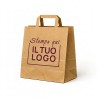 Shopper Carta Avana Riciclato con Maniglia Piatta e Stampa Personalizzata a 1 Colore Bordeaux