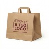 Shopper Carta Avana Riciclato con Maniglia Piatta e Stampa Personalizzata a 1 Colore Bordeaux Pezzi 3000