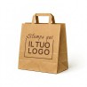 Shopper Carta Avana Riciclato con Maniglia Piatta e Stampa Personalizzata a 1 Colore Marrone