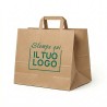 Shopper Carta Avana Riciclato con Maniglia Piatta e Stampa Personalizzata a 1 Colore Verde Pezzi 3000