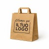 Shopper Carta Avana Riciclato con Maniglia Piatta e Stampa Personalizzata a 1 Colore Nero