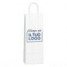 White Paper Shopper with Cord Handle and Custom Print in 1 Blue Color 3000 Pieces