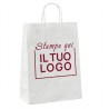 Shopper Carta Bianca con Maniglia Cordino e Stampa Personalizzata a 1 Colore Bordeaux