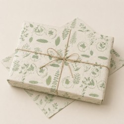 Grass paper with Plants design in green in sheets of 70x100 cm in packs of 25