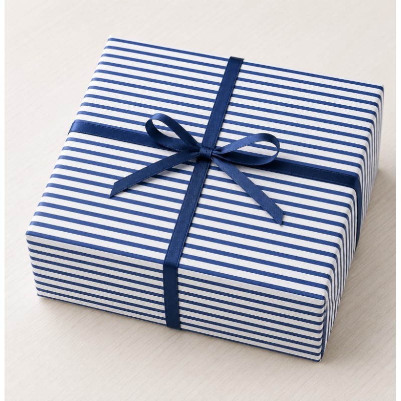 25 Fogli di Carta da Regalo a Righe blu