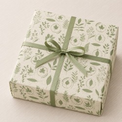 Grass Paper with Plants motif in green, 25 sheets of 70x100 cm