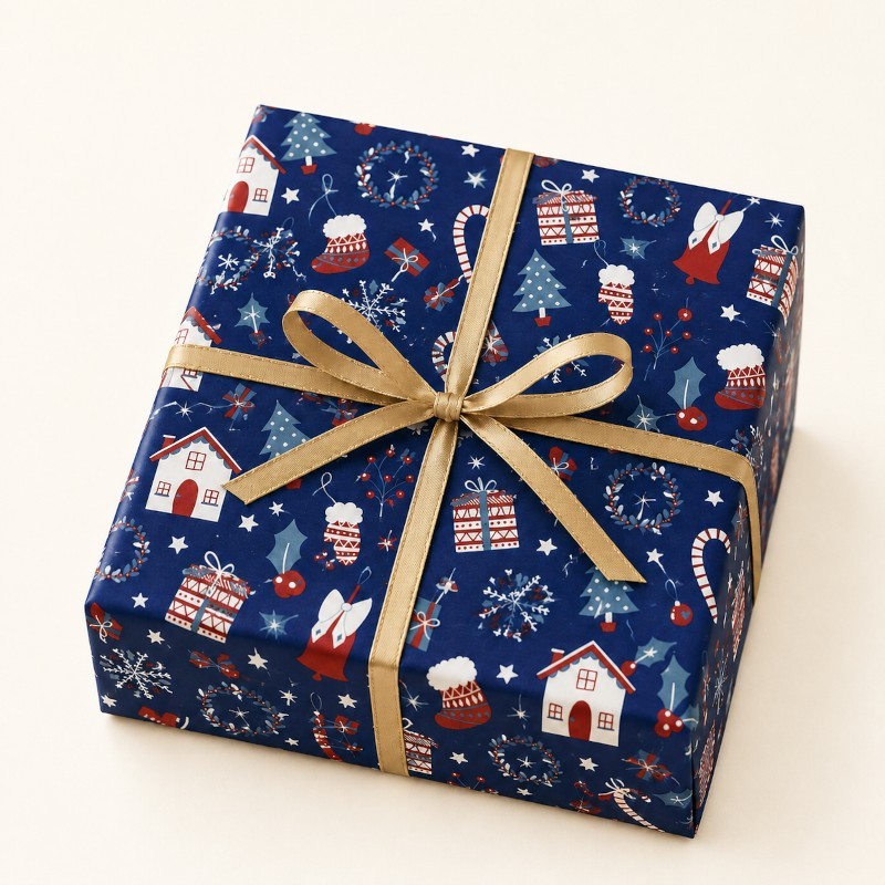 Candy Blue Christmas Fantasy Gift Paper Sheets