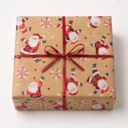 25 Fogli di Carta Regalo Metal Kraft Fantasia Natalizia cm.70x100