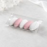 Transparent tube boxes with sugared almonds