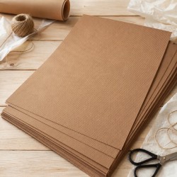 Foglio Cartoncino Onda Avana cm.50x70