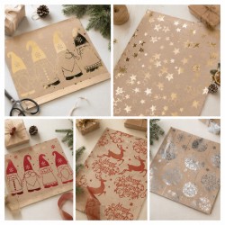 Carta Regalo Kraft Metal Fantasie Assortite Natale
