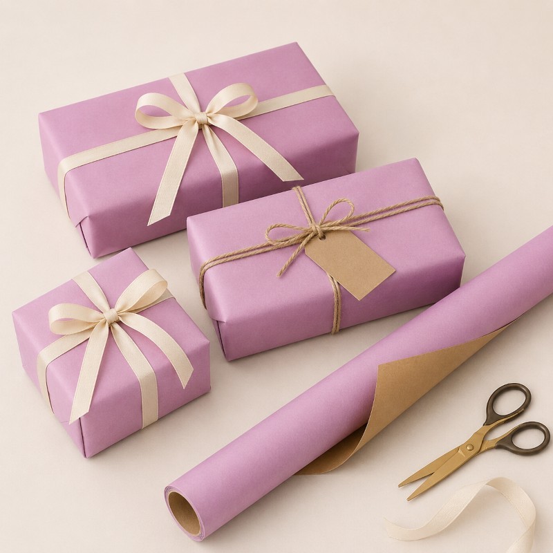 Bobina Paper Kraft Rosa 1x25 mt per Confezioni Regalo