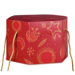 Red Universe Hexagon Box with Cords