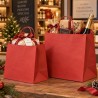 Paper Shopper with Cord Handle and Wide Bottom Red, Brown, Gold 25 Pieces
