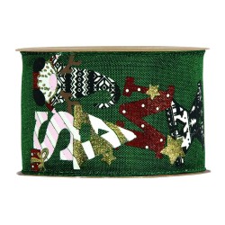 Nastro Merry Xmas Elfi mm 63x10mt Verde