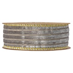 Nastro Velvet Stripes mm 40x10 Mt Grigio