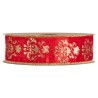 Nastro Velluto Lilibeth mm 40x10 mt Rosso e Crema