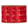 Nastro Merry Christmas Velluto Rosso  mm 63x10 mt