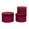 Set 3 Scatole Rotonde in Velluto Vari Colori