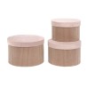 Set of 3 round velvet boxes in various colors