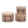 Set of 3 Scottish round boxes in various colours