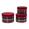 Set 3 Scatole Rotonde Scottish bordeaux