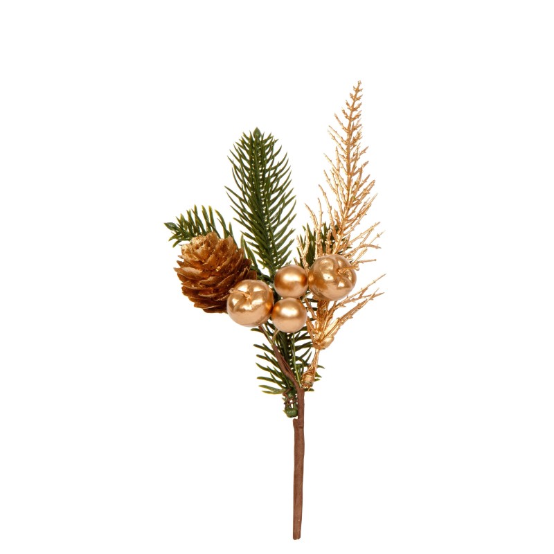Pick Pine Cones with Gold Berries cm. 21 | ChartaRè