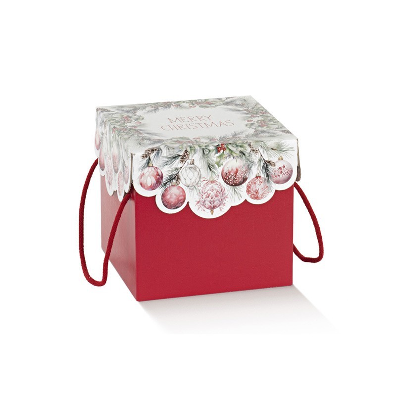 Red Box with Cords and Lid With Christmas Decorations | ChartaRè