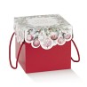 Red Box with Cords and Lid With Christmas Decorations
