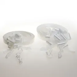 Matte Polypropylene Ribbon Pull Flakes Pack 50 Pieces White