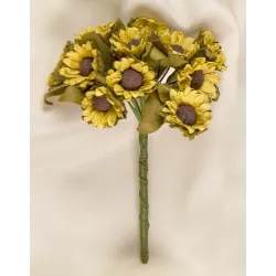 144 kleine zonnebloemen in plukwerk