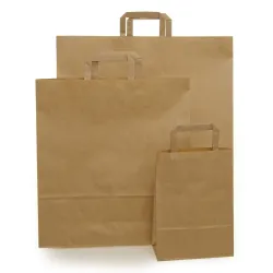 Havanna förseglingspapper shopper med platt handtag, 4 storlekar, perfekt för delikatessbutiker, butiker och take-aways