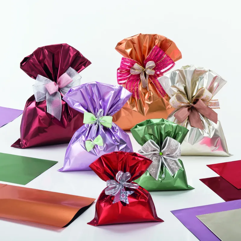 Matt Metallic gefärbte Polypropylen-Geschenktüte Packung 50 Stück