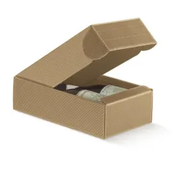 Caixa para 2 garrafas planas em cartão resistente de várias cores para bares, restaurantes, wine bars e eventos corporativos
