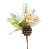 Pick Rosa e Pigna Innevata cm 25 pz.3 Beige