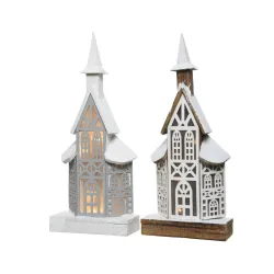 Campanile Wooden 10 Led cm 48