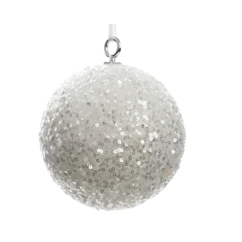 Esfera de Lantejoulas cm 30 Branco