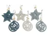 Wooden Stars cm 8 pcs.2 Grey/White/Blue