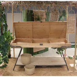 Mesa de madeira cm 201 x 77 x 101