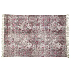 Gibson Tapis en coton imprimé rose bleu