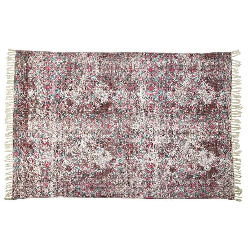 Gibson Printed Cotton Rug Pink blue