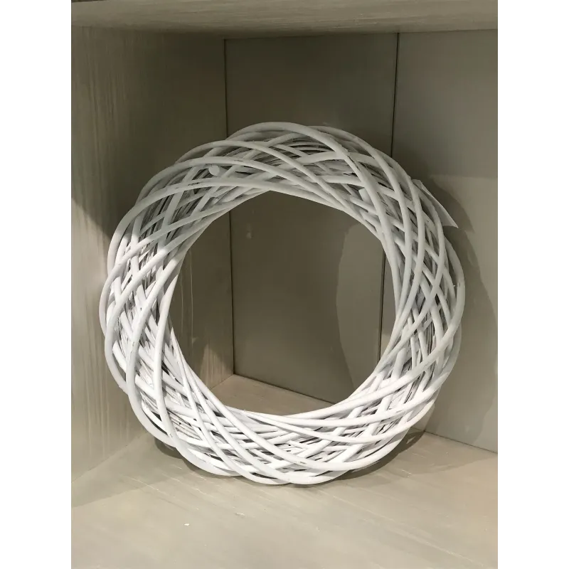 Witte Houten Kroon 50 cm