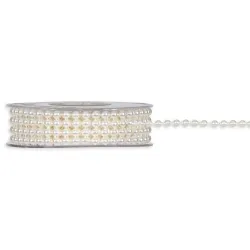 Small pearl ribbon 6 x 5 mt cream