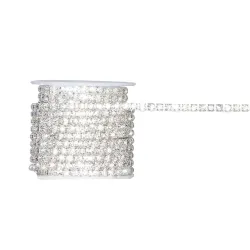 Fita de strass de cristal claro em dois tamanhos